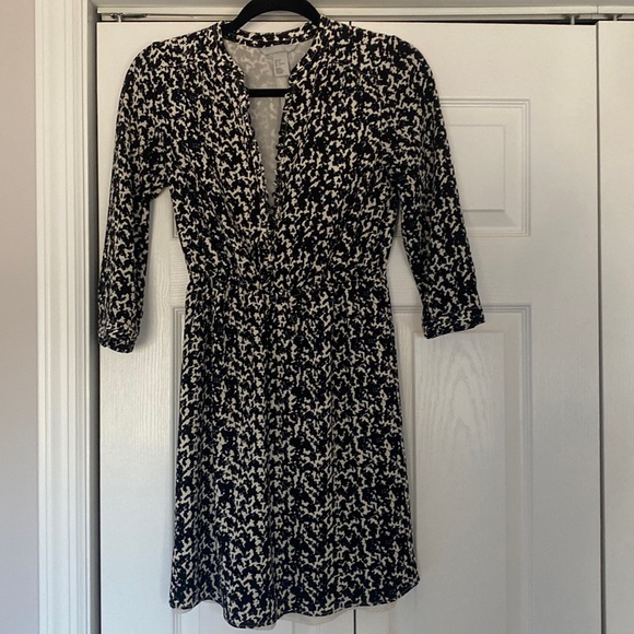 3/4 Sleeve button down mini dress - Picture 1 of 5
